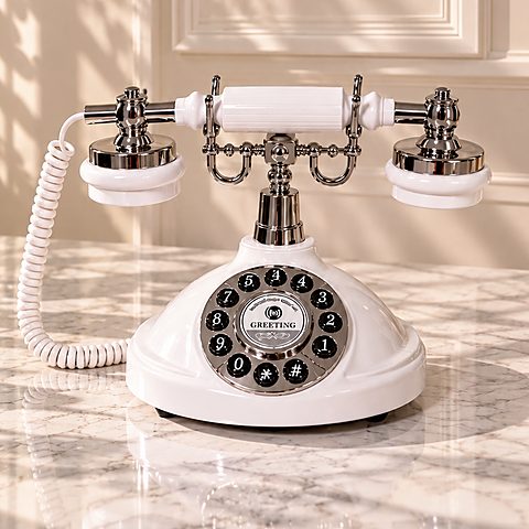 Blessing, our white vintage phone