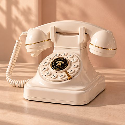 Charlie, our white retro phone